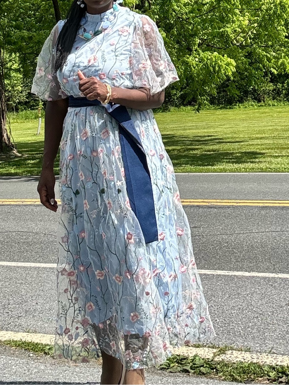 SHEIN Light Blue floral Dress  🤗🌺 🤗😘